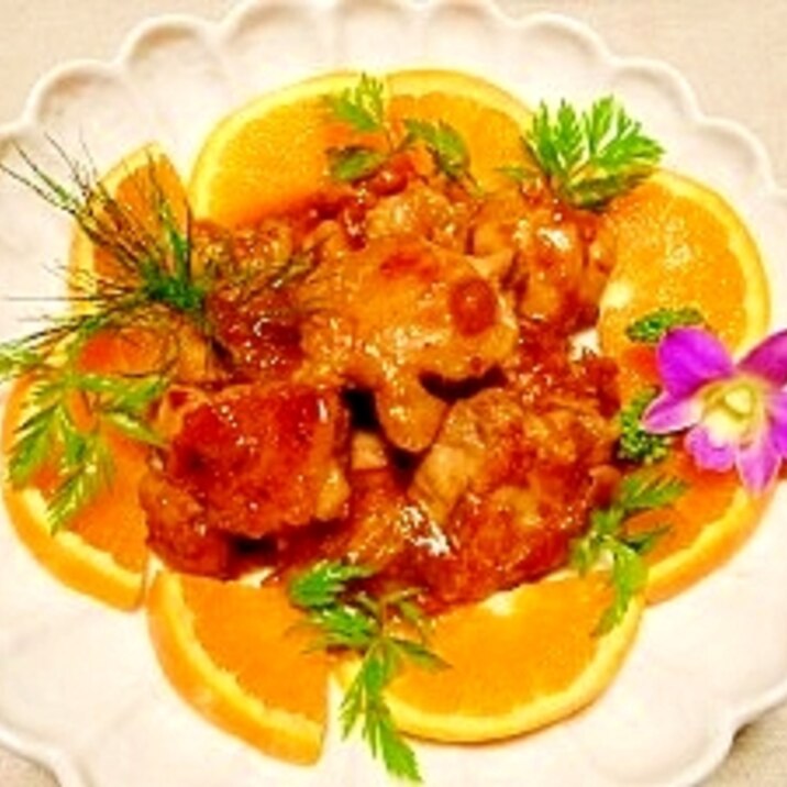 【中華ごま】鶏肉のオレンジ煮